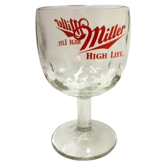 Vintage Miller High Life Beer Thumbprint Goblet - Picture 2 of 2